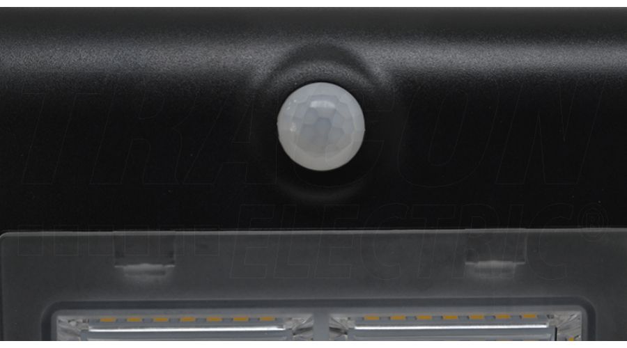 Tracon  Napelemes LED fali világítótest mozgásérzékelővel, fekete, LSLBB3W LED reflektor 3